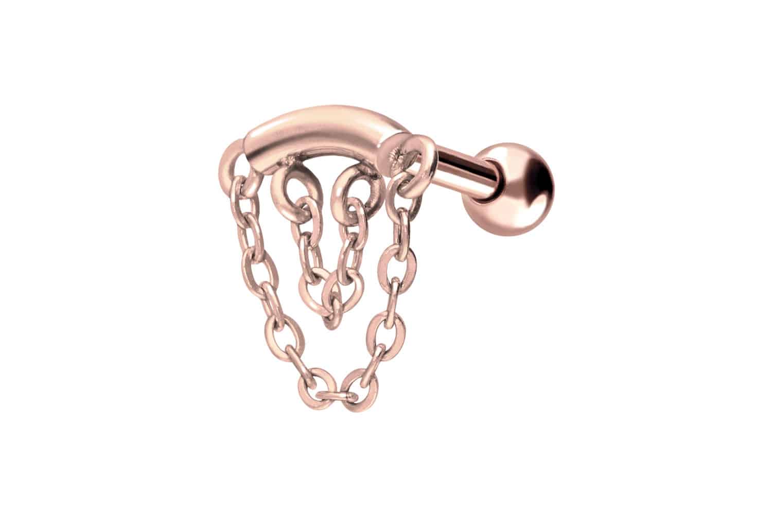 Chirurgenstahl Ohrpiercing BOGEN + 2 KETTEN